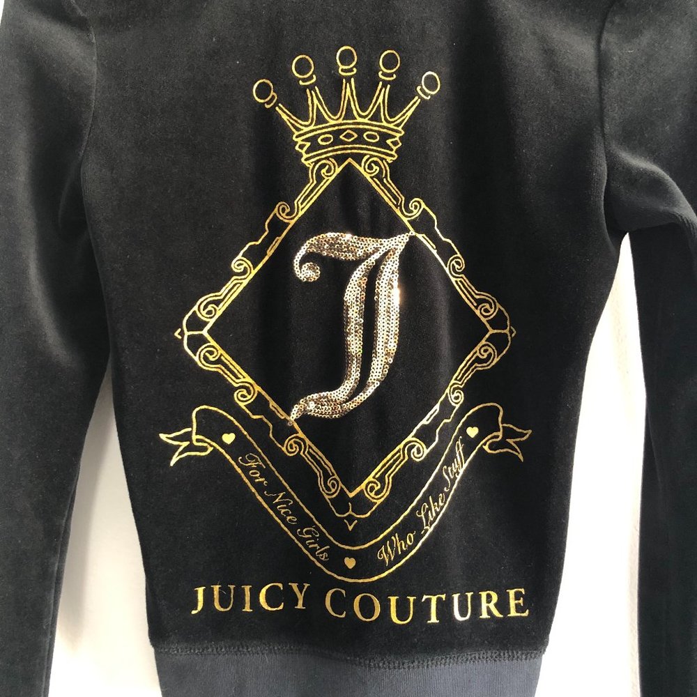 Juicy Couture Black Bling Velour Hoodie